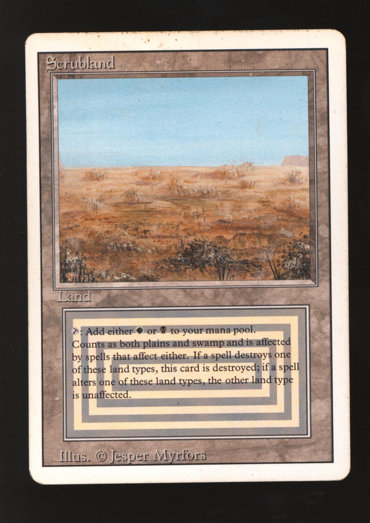 Magic the Gathering 3rd Edition Revised Scrubland MODERATELY